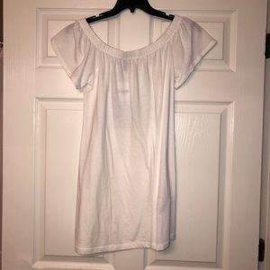 White shoulder dress